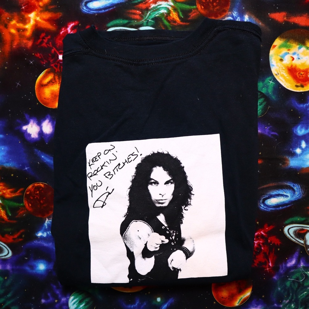 Vtg Ronnie James Dio Graphic Tee Large